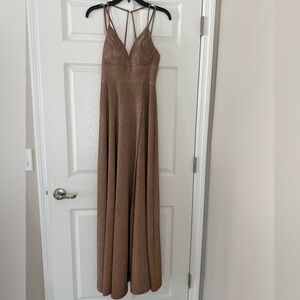 Beautiful Copper Sparkly Formal Gown